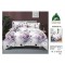                                                         Lenjerie de Pat 4 Piese pentru 2 Persoane, Cearceaf cu Elastic, Imprimeu Elegant Modern
