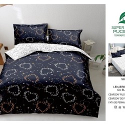                                                     Lenjerie 4 Piese Pat Dublu Cearceaf cu Elastic