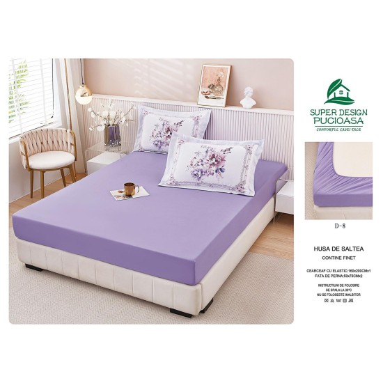                                                      Husa Finet 3 Piese Violet Uni 160x200CM
