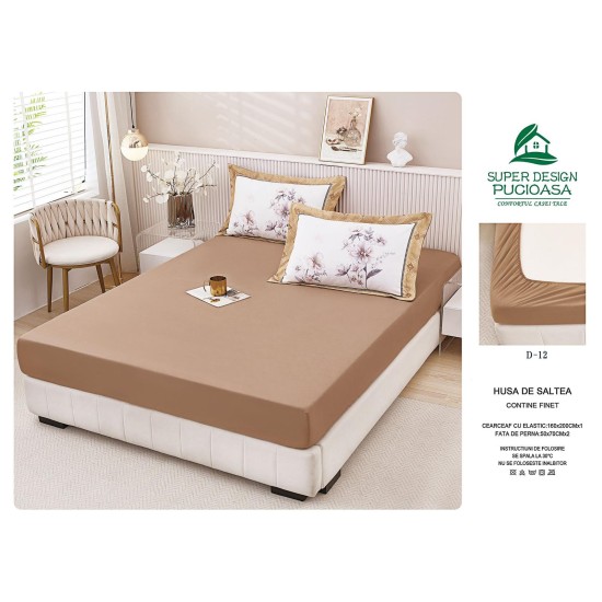                                                      Husa Finet 3 Piese Maro Uni 160x200CM