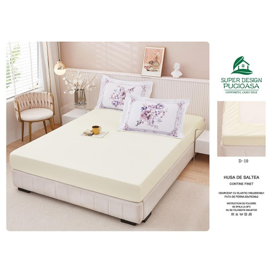                                                      Husa Finet 3 Piese Crem Uni 160x200CM