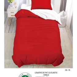                                                   Set Pat 4 Piese „Super Design Pucioasa” – Ediție Bicoloră cu Cearceaf de Pat cu Elastic