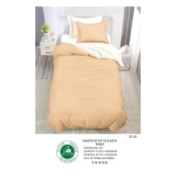                                                   Set Pat 4 Piese „Super Design Pucioasa” – Ediție Bicoloră cu Cearceaf de Pat cu Elastic