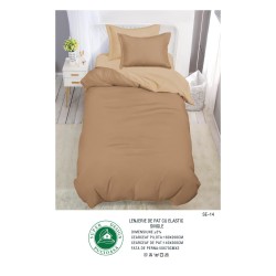                                                   Set Pat 4 Piese „Super Design Pucioasa” – Ediție Bicoloră cu Cearceaf de Pat cu Elastic