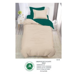                                                   Set Pat 4 Piese „Super Design Pucioasa” – Ediție Bicoloră cu Cearceaf de Pat cu Elastic