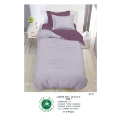                                                   Set Pat 4 Piese „Super Design Pucioasa” – Ediție Bicoloră cu Cearceaf de Pat cu Elastic