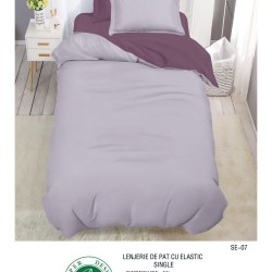                                                  Set Pat 4 Piese „Super Design Pucioasa” – Ediție Bicoloră cu Cearceaf de Pat cu Elastic