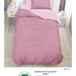                                                   Set Pat 4 Piese „Super Design Pucioasa” – Ediție Bicoloră cu Cearceaf de Pat cu Elastic