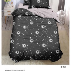                                                  Set Pat 4 Piese „Super Design Pucioasa” – Cearceaf cu Elastic