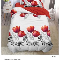                                                  Set Pat 4 Piese „Super Design Pucioasa” – Cearceaf cu Elastic