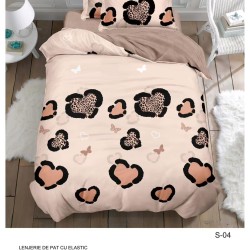                                                  Set Pat 4 Piese „Super Design Pucioasa” – Cearceaf cu Elastic