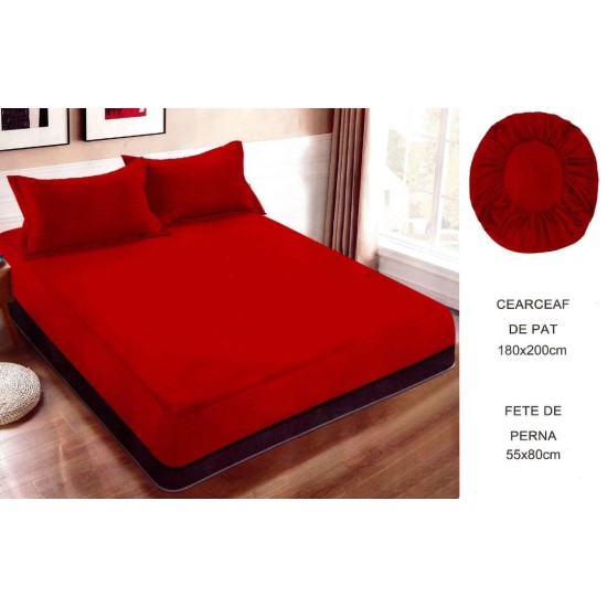                                                        Husă de Pat cu Elastic (Set 3 Piese) – Cearceaf 180x200 cm + 2 Fețe de Pernă