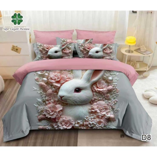   Lenjerie de Paște 6 Piese 5D – Model Iepuraș