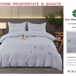                                                        Lenjerie de Pat Lux Finet Brodată 4 Piese – Elegant Pucioasa – Pat 2 Persoane