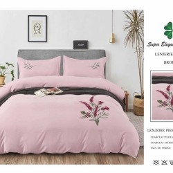                                                        Lenjerie de Pat Lux Finet Brodată 4 Piese – Elegant Pucioasa – Pat 2 Persoane