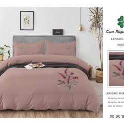                                                        Lenjerie de Pat Lux Finet Brodată 4 Piese – Elegant Pucioasa – Pat 2 Persoane