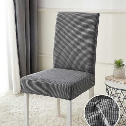                                                 Huse Scaune Elastice Lycra, Set 6 Bucăți, Universale, Lavabile, Protecție Scaun, Culoare Gri 