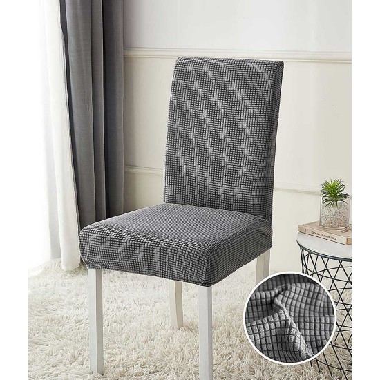                                                 Huse Scaune Elastice Lycra, Set 6 Bucăți, Universale, Lavabile, Protecție Scaun, Culoare Gri 