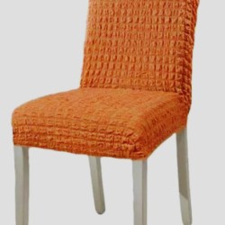                                               Huse Scaune Creponate Elastice, Set 6 Bucăți, Universale, Design Simplu, Orange