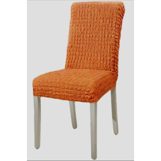                                               Huse Scaune Creponate Elastice, Set 6 Bucăți, Universale, Design Simplu, Orange