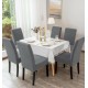                                                 Huse Scaune Elastice Lycra, Set 6 Bucăți, Universale, Lavabile, Protecție Scaun, Culoare Gri 