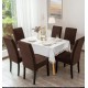                                                   Huse Scaune Elastice Lycra, Set 6 Bucăți, Universale, Lavabile, Protecție Scaun, Culoare Maro