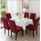                                                 Huse Scaune Elastice Lycra, Set 6 Bucăți, Universale, Lavabile, Protecție Scaun, Culoare Bordo