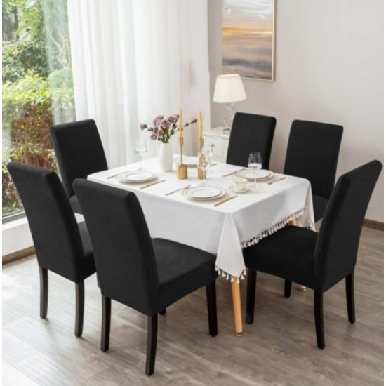                                                  Huse Scaune Elastice Lycra, Set 6 Bucăți, Universale, Lavabile, Protecție Scaun, Culoare Gri Închis