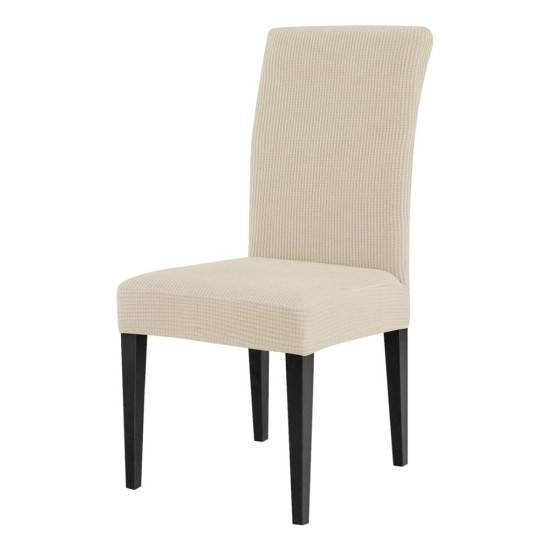                                                 Huse Scaune Elastice Lycra, Set 6 Bucăți, Universale, Lavabile, Protecție Scaun, Culoare Crem