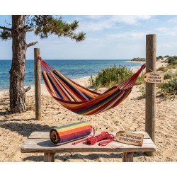                                                    Hamac relaxare textil multicolor 100 x 200 CM cu salculet depozitare