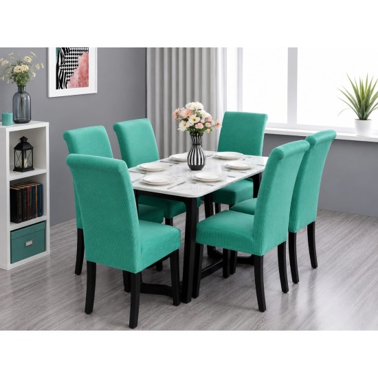                                                  Huse Scaune Elastice Lycra, Set 6 Bucăți, Universale, Lavabile, Protecție Scaun, Culoare Turcoaz