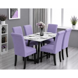                                                  Huse Scaune Elastice Lycra, Set 6 Bucăți, Universale, Lavabile, Protecție Scaun, Culoare Mov Liliac