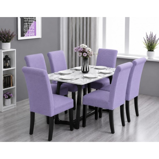                                                  Huse Scaune Elastice Lycra, Set 6 Bucăți, Universale, Lavabile, Protecție Scaun, Culoare Mov Liliac