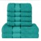  Set Prosoape Bumbac 6 Piese – 420 GSM, Verde, cu Bordură Decorativă