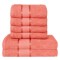  Set Prosoape Bumbac 6 Piese – 420 GSM, Roze, cu Bordură Decorativă