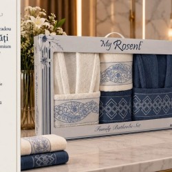                                                          Set Premium "Răsfăț în Familie" – 6 Piese din Bumbac 100% Natural, Cutie Cadou