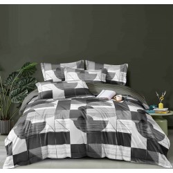                                 Lenjerie 4 piese 1 persoana cearceaf cu elastic