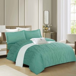                                       Lenjerie 4 Piese Jacqurad Premium Pat Dublu Cearceaf cu Elastic