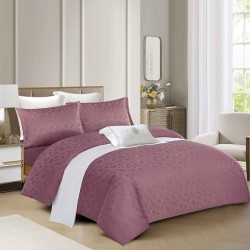                                       Lenjerie 4 Piese Jacqurad Premium Pat Dublu Cearceaf cu Elastic