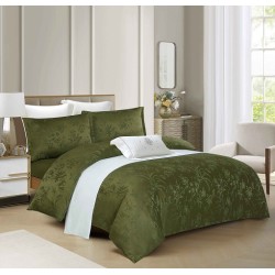                                       Lenjerie 4 Piese Jacqurad Premium Pat Dublu Cearceaf cu Elastic