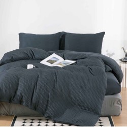                                                 Lenjerie 4 Piese Bumbac Tricotat Premium Pat Dublu Cearceaf cu Elastic