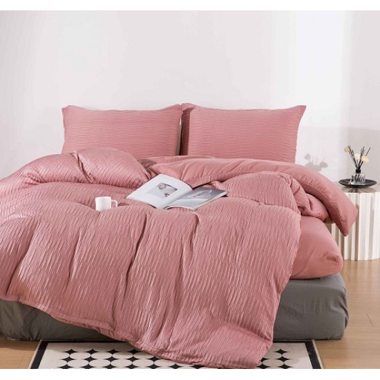 Lenjerie 4 Piese Bumbac Tricotat Premium Pat Dublu Cearceaf cu Elastic                                                 Lenjerie 4 Piese Bumbac Tricotat Premium Pat Dublu Cearceaf cu Elastic