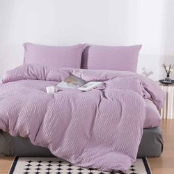                                                 Lenjerie 4 Piese Bumbac Tricotat Premium Pat Dublu Cearceaf cu Elastic