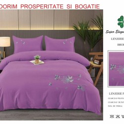                                                        Lenjerie de Pat Lux Finet Brodată 4 Piese – Elegant Pucioasa – Pat 2 Persoane