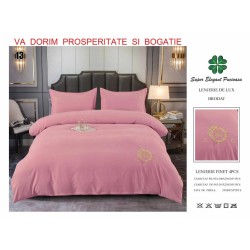                                                        Lenjerie de Pat Lux Finet Brodată 4 Piese – Elegant Pucioasa – Pat 2 Persoane