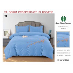                                                        Lenjerie de Pat Lux Finet Brodată 4 Piese – Elegant Pucioasa – Pat 2 Persoane