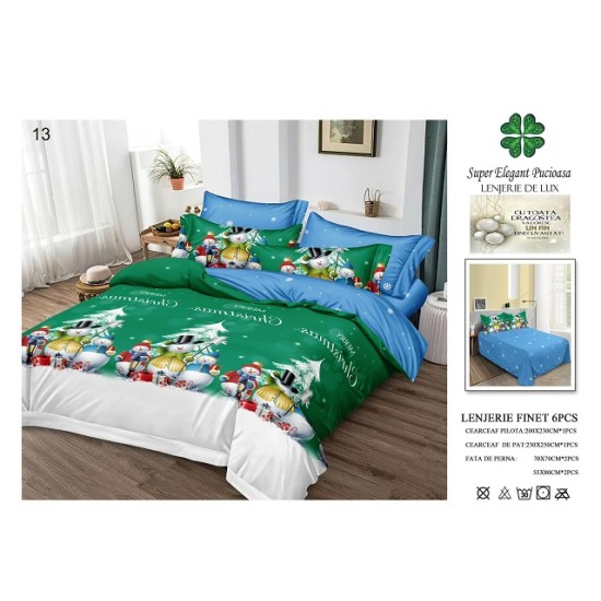                                                     Lenjerie de Pat 6 Piese Finet - Colecția Magică de Crăciun