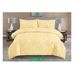                                                      Lenjerii de pat 4 Piese Broderie Cearceaf cu Elastic