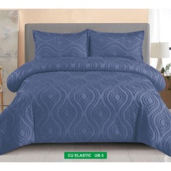                                                     Lenjerii de pat 4 Piese Broderie Cearceaf cu Elastic