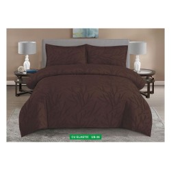                                                     Lenjerii de pat 4 Piese Broderie Cearceaf cu Elastic